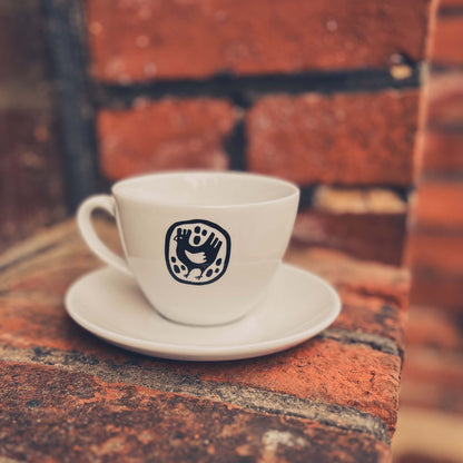 Cappuccino-Tasse aus feinstem Porzellan – BLACK HEN Rösthandwerk