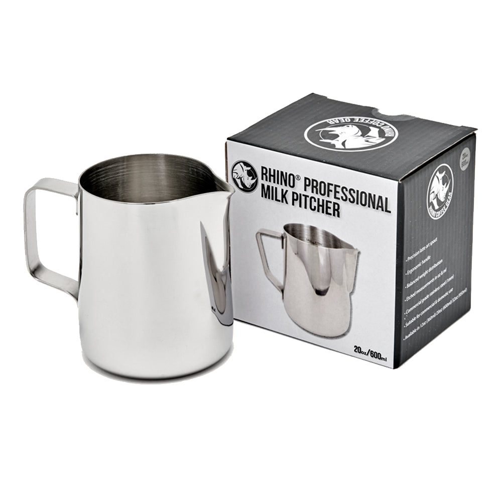 Rhino Coffee Gear Professional Milchkännchen aus Edelstahl mit 600 ml Fassungsvermögen