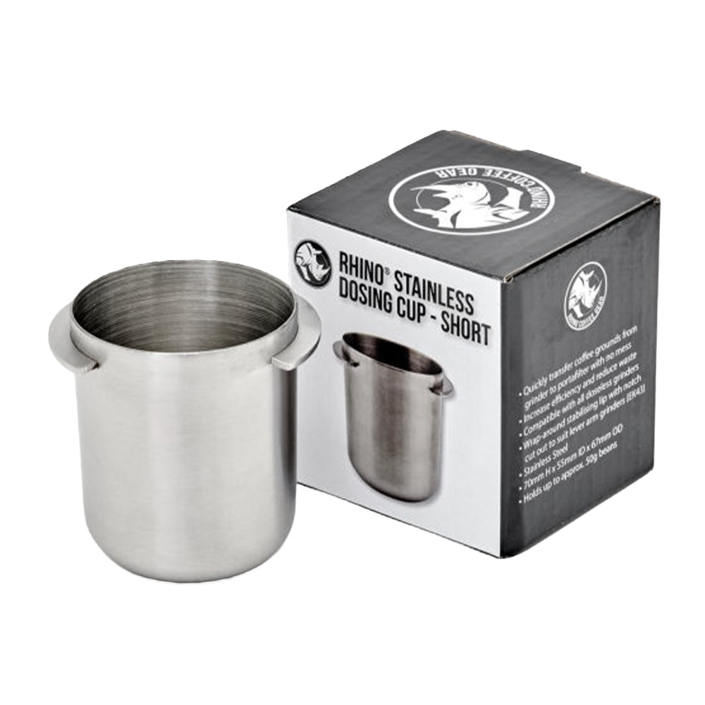 Rhino Coffee Gear Dosing Cup Short aus Edelstahl in Silber